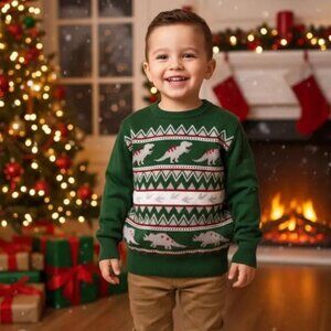 Andy & Evan Fair Isle Dinosaurs Sweater 3T